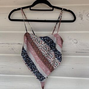 Princess Polly Floral Striped Camisole in Pink, Blue, and White